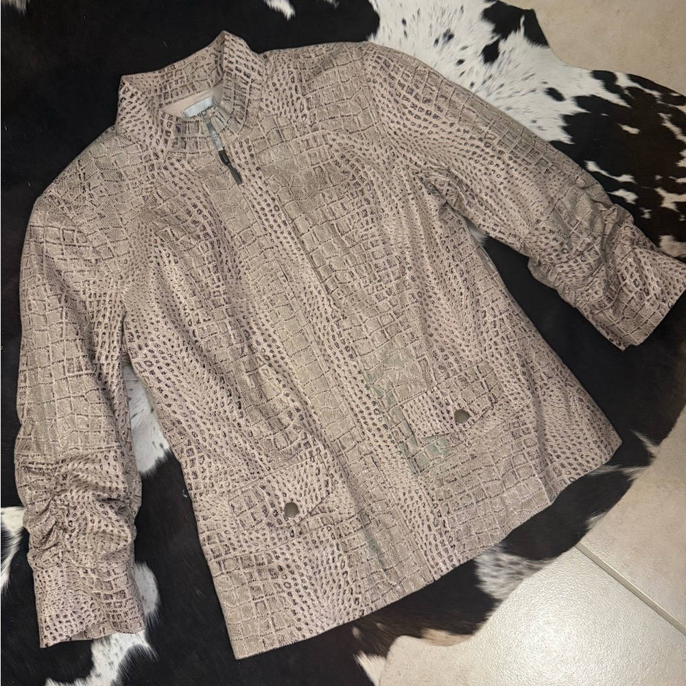 Chico's Croc-Embossed Taupe Jacket